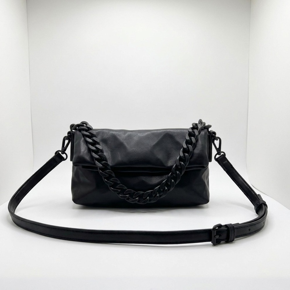 Madison West Women's Crossbody Bag Black Small Faux Leather Colorblock